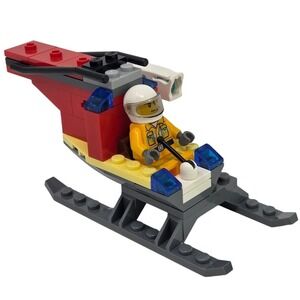 LEGO City Red Helicopter Pilot Minifigure Toy‎ Building Set